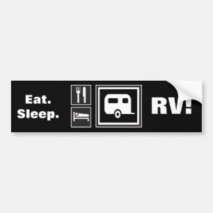 Äta. Sömn. RV! Bildekal