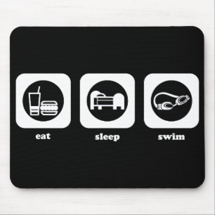 Äta. Sömn. Simma. Mousepad Musmatta