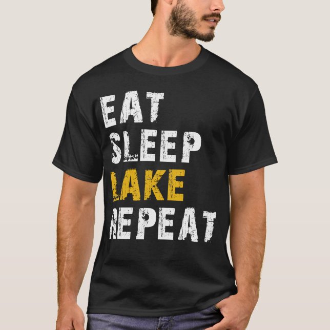 äta sömn sjö t shirt (Framsida)