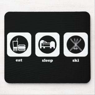 Äta. Sömn. Skida. Mousepad Musmatta