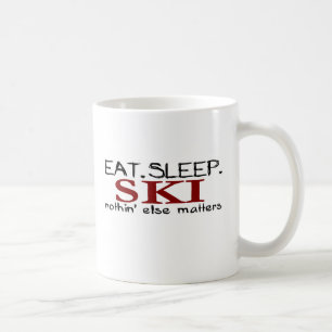 Äta sömn skidar kaffemugg