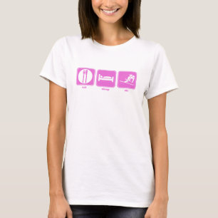 äta sömn skidar rosor t-shirt