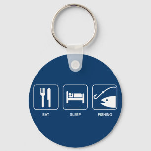 Äta sömn som fiskar Keychain Nyckelring