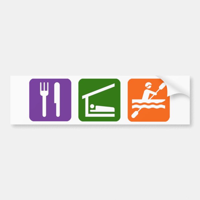 Äta sömn som Kayaking Bildekal (Framsidan)