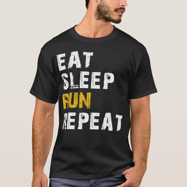 äta sömn springa t shirt (Framsida)