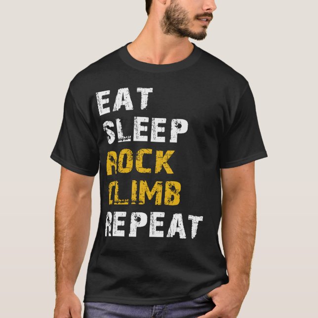äta sömn sten stig t shirt (Framsida)