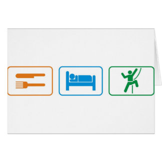 äta sömn - stenklättring hälsningskort