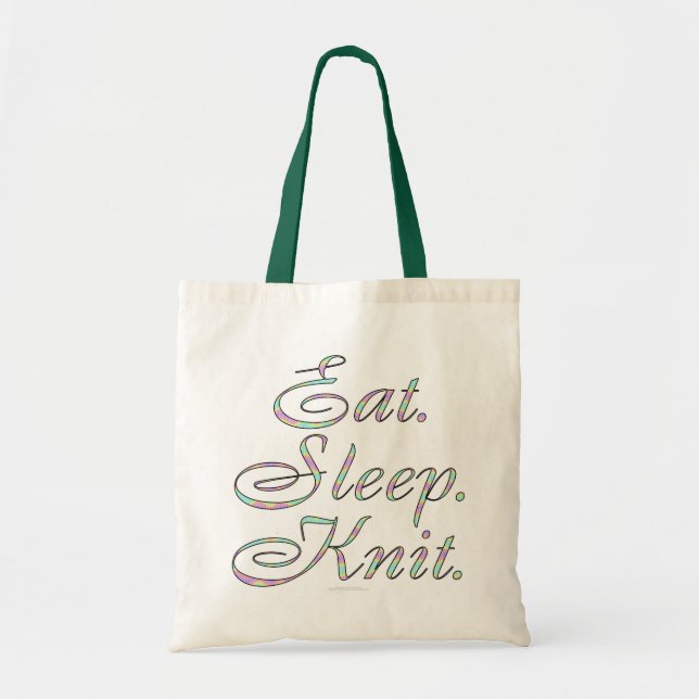 Äta. Sömn. Sticka. (totot hänger lös), Tygkasse (Framsidan)