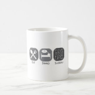 Äta sömn Sudoku kopierar Kaffemugg