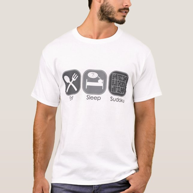 Äta sömn Sudoku Tee Shirt (Framsida)