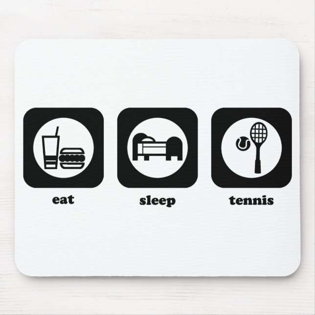 Äta. Sömn. Tennis. Mousepad Musmatta (Framsidan)