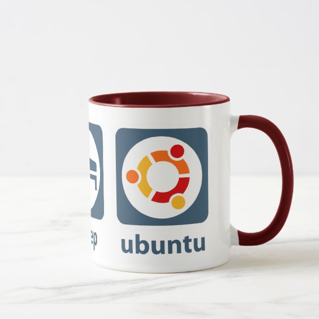 Äta sömn Ubuntu Mugg (Höger)