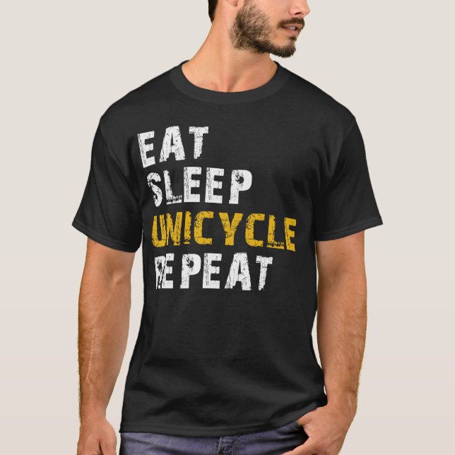 äta sömn unicyle t shirt (Framsida)