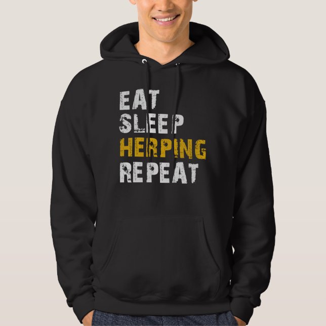 äta sömn Upprepning av Herping Hoodie (Framsida)
