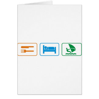 äta sömn vindsurfar hälsningskort