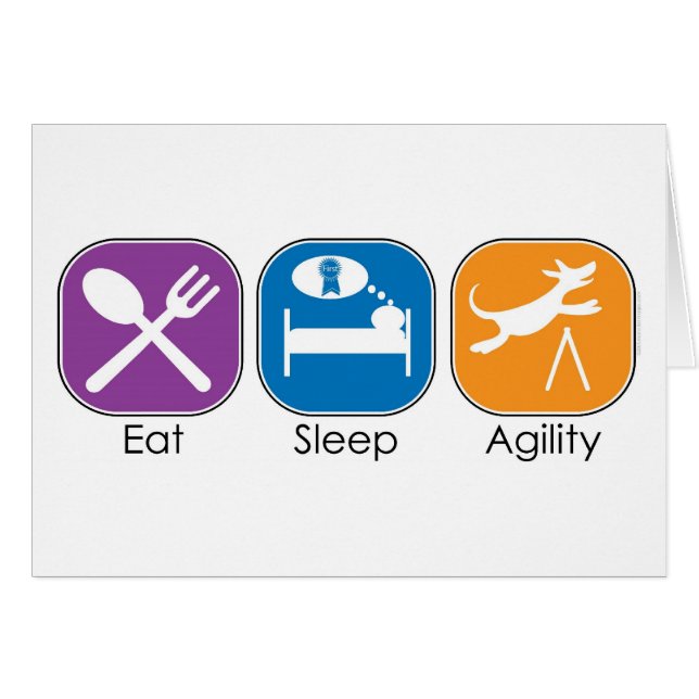 Äta sömnAgility Hälsningskort (Framsidan Horizontal)