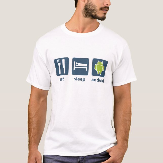 Äta sömnandroiden tee shirt (Framsida)