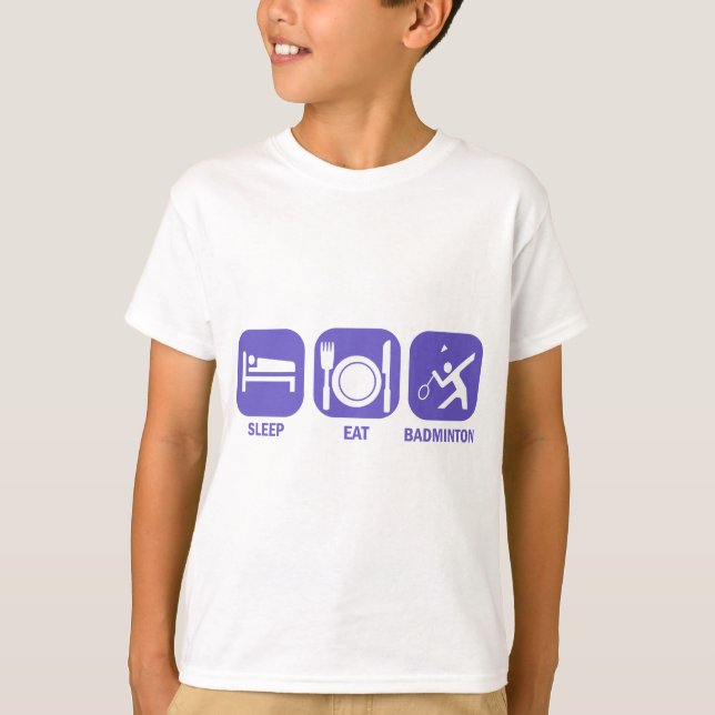 Äta sömnbadminton tee (Framsida)