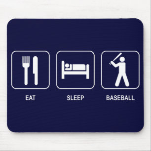 Äta sömnbaseball Mousepad Musmatta