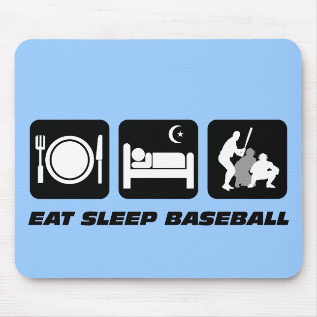 Äta sömnbaseball musmatta (Framsidan)