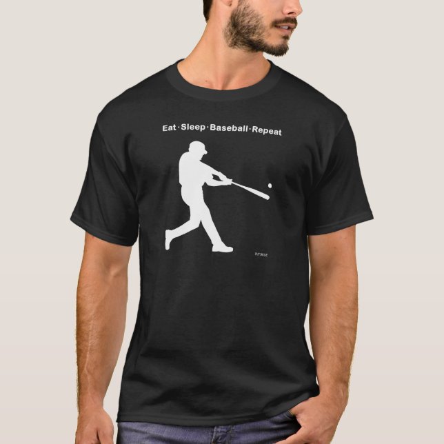 Äta sömnbaseballrepetition t shirt (Framsida)