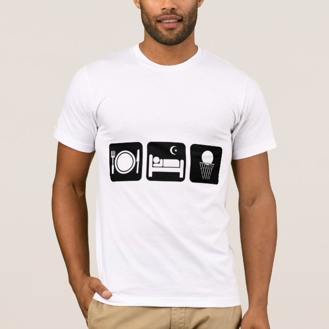 äta sömnbasket tee shirt (Framsida)
