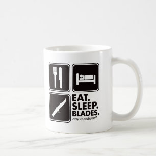Äta sömnblad - svart kaffemugg