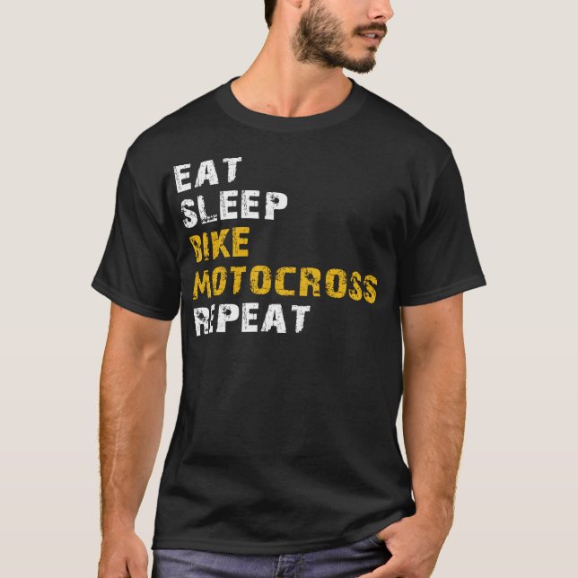äta sömncykelmotocross t shirt (Framsida)