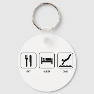 Äta sömndyken Keychain Nyckelring