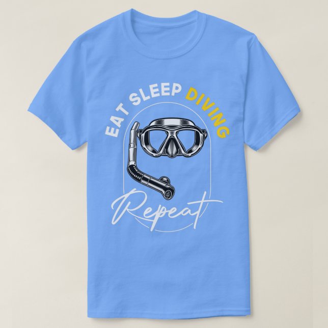 äta sömndykning upprepa t shirt (Design framsida)