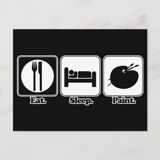 äta sömnfärg vykort (Framsida)