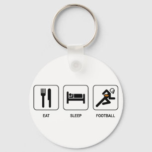 Äta sömnfotboll Keychain Nyckelring