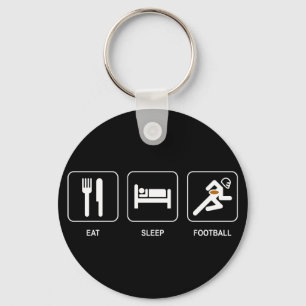 Äta sömnfotboll Keychain Nyckelring