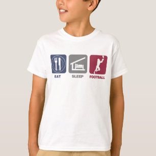 Äta sömnfotboll t-shirt
