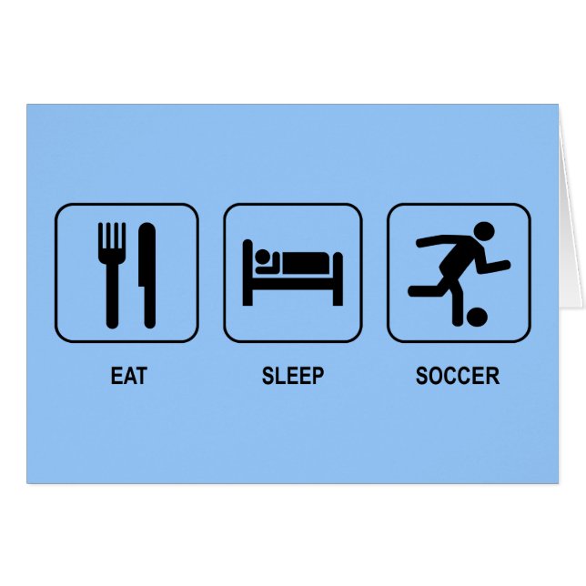 Äta sömnfotbollkortet hälsningskort (Framsidan Horizontal)