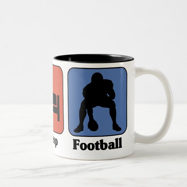 Äta sömnfotbollmuggen Två-Tonad mugg (Höger)