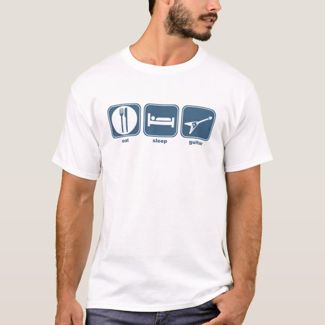 äta sömngitarren tee shirt (Framsida)