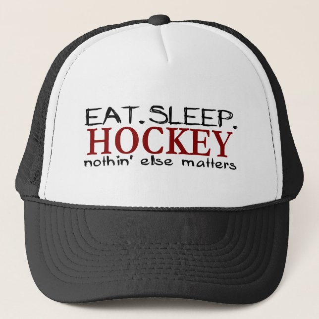 Äta sömnhockey keps (Framsida)