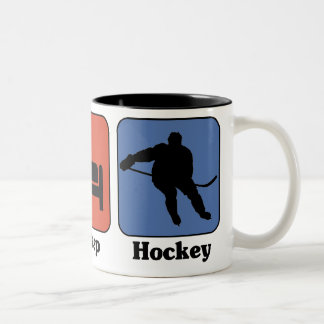 Äta sömnhockeymuggen Två-Tonad mugg