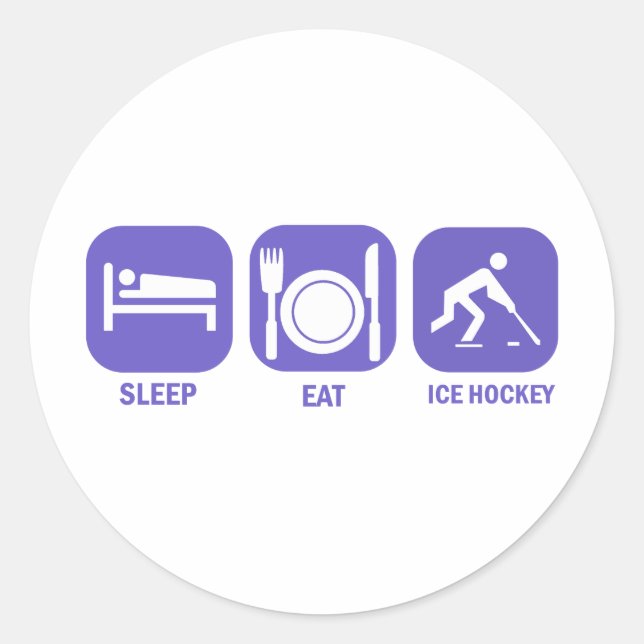 äta sömnishockey runt klistermärke (Framsida)