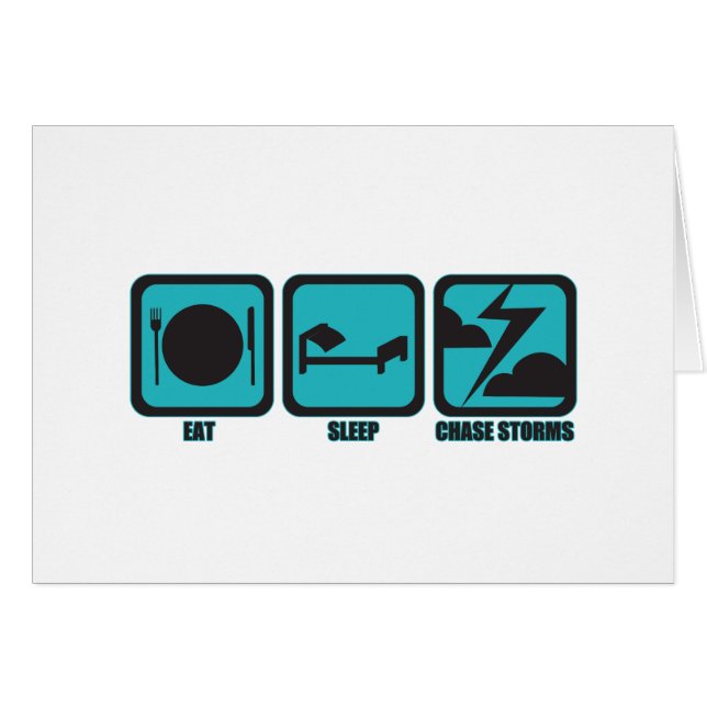 Äta sömnjaktstormar hälsningskort (Framsidan Horizontal)