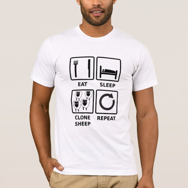 äta sömnklon får upprepa skjorta t shirt (Framsida)