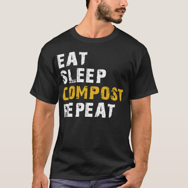 äta sömnkompost t shirt (Framsida)