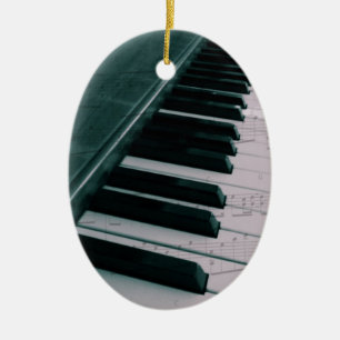 Äta sömnlek (pianot) julgransprydnad keramik