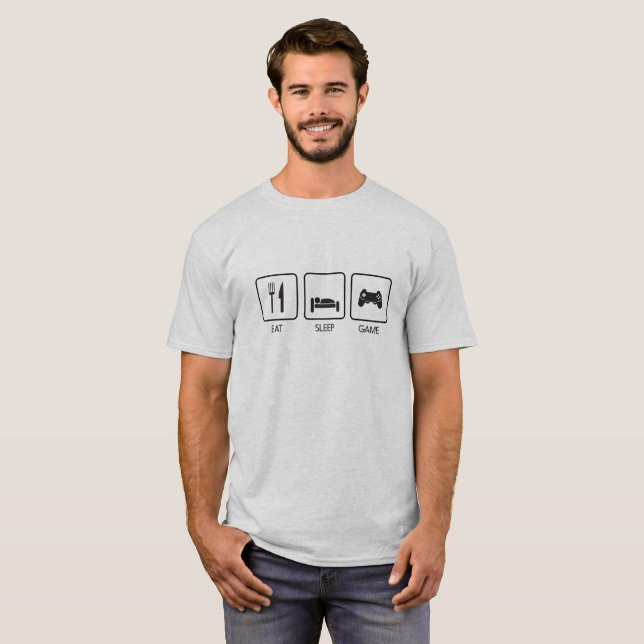 Äta sömnleken t shirt (Hel framsida)