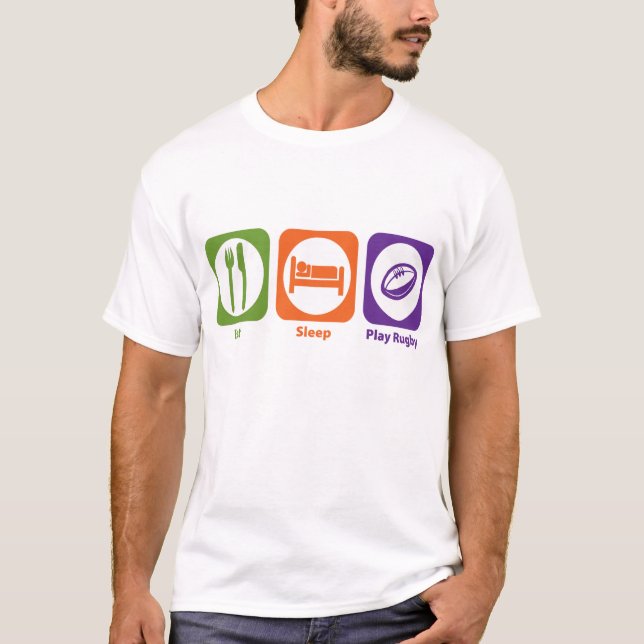 Äta sömnlekRugby T-shirt (Framsida)