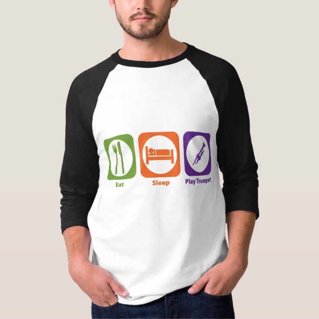 Äta sömnlektrumpeten t shirt (Framsida)