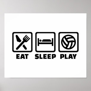 Äta sömnlekvolleyboll poster