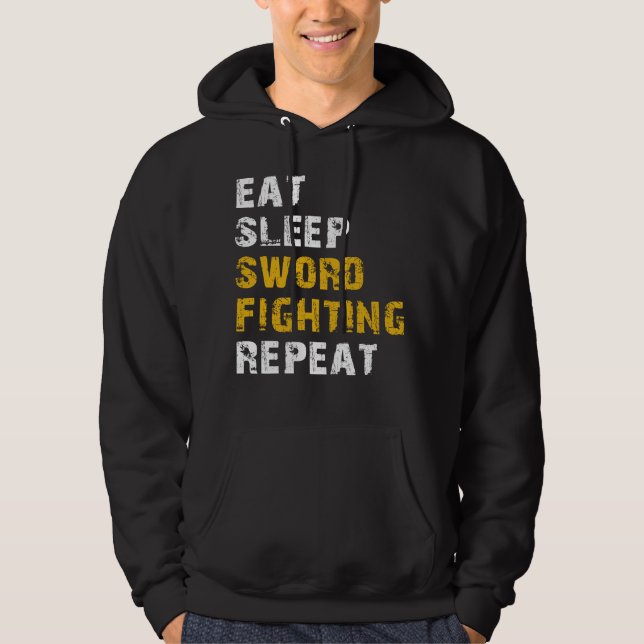 äta sömnlöd Sword-strid Hoodie (Framsida)