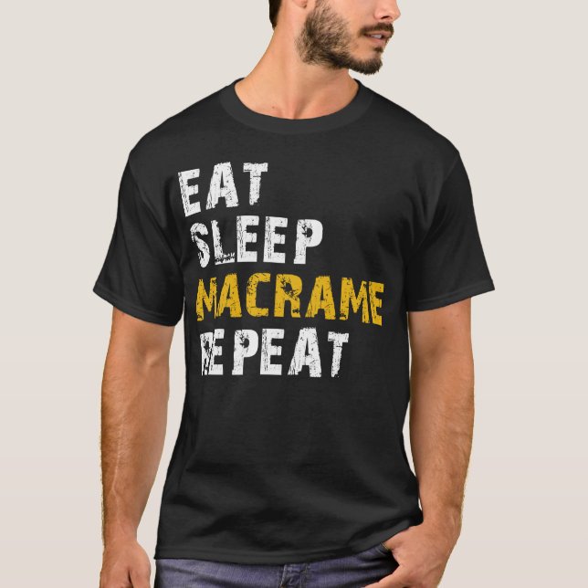äta sömnmakrama t shirt (Framsida)